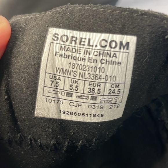 Sorel Black Leather Joan of Artic Wedge Bootie - Picture 11 of 13